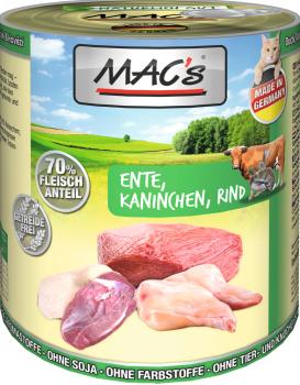 MACs Cat Ente, Kaninchen & Rind 800g (Menge: 6 je Bestelleinheit)