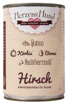 Herzenshund Hirsch mit Quinoa 400g  (Menge: 12 je Bestelleinheit)
