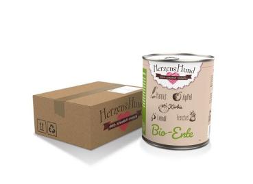 Herzenshund Bio-Ente mit Bio Gemüse & getreidefrei 800g  (Menge: 6 je Bestelleinheit)