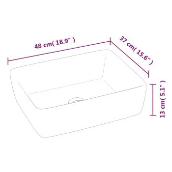 Waschbecken Weiß 48x37x13 cm Keramik Rechteckig