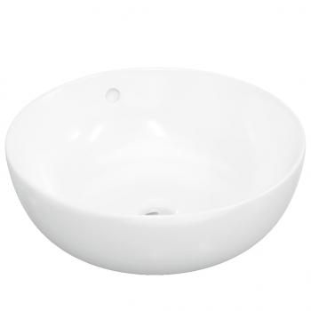 Waschbecken Weiß 44x17 cm Keramik Rund