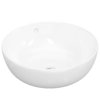 Waschbecken Weiß 44x17 cm Keramik Rund