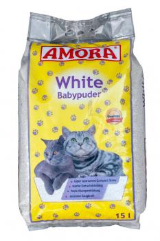 ARDEBO.de Amora White Katzenstreu m. Babypuderduft 15 Liter