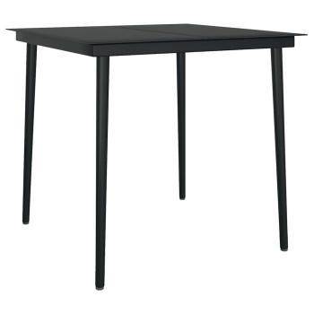 3-tlg. Garten-Essgruppe mit Kissen Schwarz Poly Rattan Glas