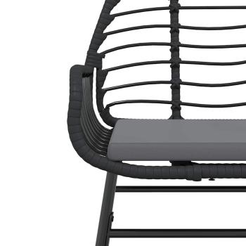 5-tlg. Garten-Essgruppe mit Kissen Schwarz Poly Rattan Glas