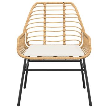 3-tlg. Garten-Essgruppe mit Kissen Braun Poly Rattan Glas