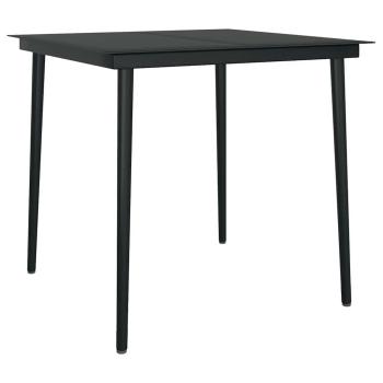 5-tlg. Garten-Essgruppe mit Kissen Schwarz Poly Rattan Glas