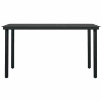 5-tlg. Garten-Essgruppe mit Kissen Schwarz Poly Rattan Glas