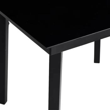 5-tlg. Garten-Essgruppe mit Kissen Schwarz Poly Rattan Glas