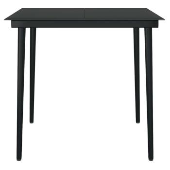 3-tlg. Garten-Essgruppe mit Kissen Schwarz Poly Rattan Glas