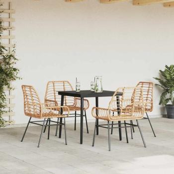 5-teiliges Garten-Esszimmerset Braunes Polyrattanglas