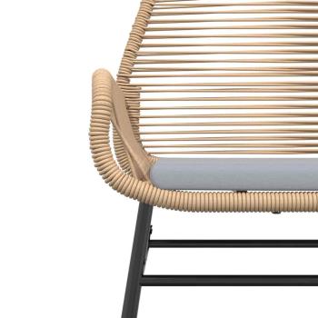 7-tlg. Garten-Essgruppe mit Kissen Braun Poly Rattan Glas