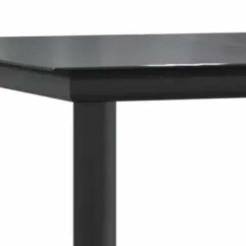 5-tlg. Garten-Essgruppe mit Kissen Schwarz Poly Rattan Glas