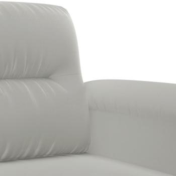 4-tlg. Sofagarnitur mit Kissen Hellgrau Mikrofasergewebe