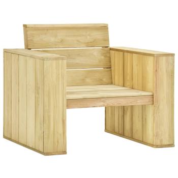 Gartenstuhl mit Beigen Kissen Imprägniertes Kiefernholz