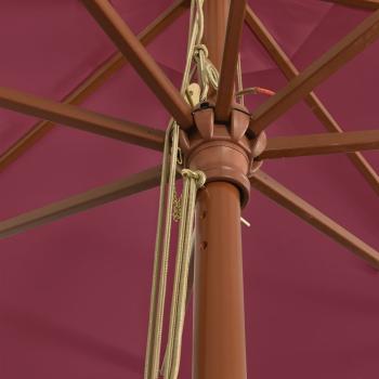 Sonnenschirm mit Holzmast Bordeauxrot 400x273 cm