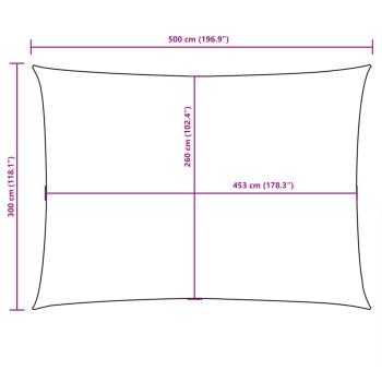 Sonnensegel Oxford-Gewebe Rechteckig 3x5 m Orange