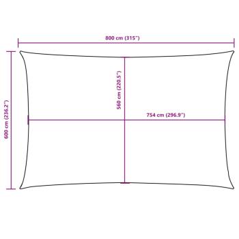 Sonnensegel Oxford-Gewebe Rechteckig 6x8 m Orange