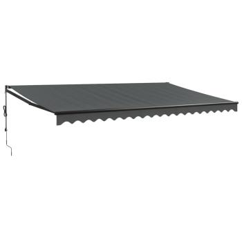 Elektrische Markise mit Kurbel Anthrazit 5x3 m