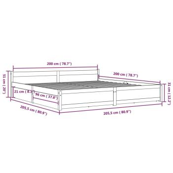 Bett mit Schubladen 200x200 cm