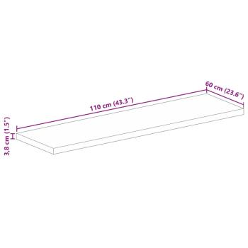 Tischplatte 110x60x3,8 cm Rechteckig Massivholz Akazie