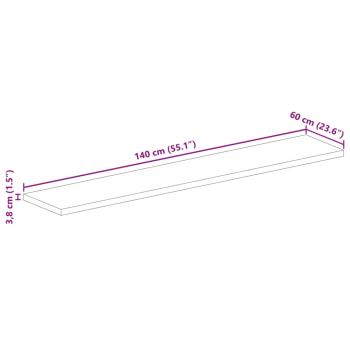 Tischplatte 140x60x3,8 cm Rechteckig Massivholz Akazie