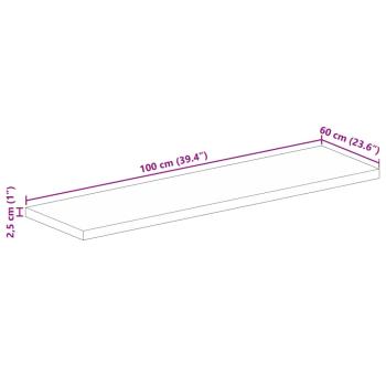 Tischplatte 100x60x2,5 cm Rechteckig Massivholz Akazie