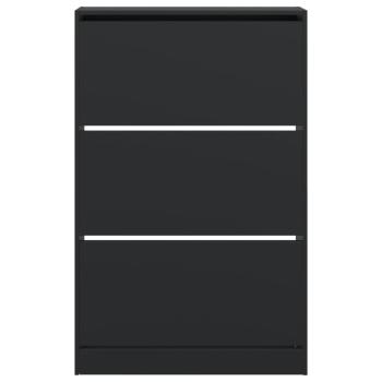 Schuhschrank Schwarz 80x21x125,5 cm Holzwerkstoff