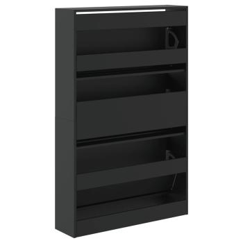 Schuhschrank Schwarz 80x21x125,5 cm Holzwerkstoff