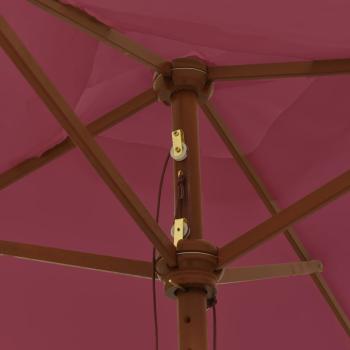 Sonnenschirm mit Holzmast Bordeauxrot 198x198x231 cm