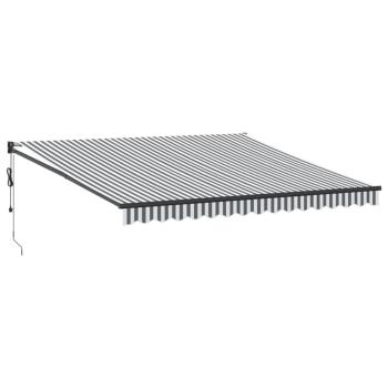 Markise Einziehbar Anthrazit und Weiß 4x3 m Stoff und Aluminium