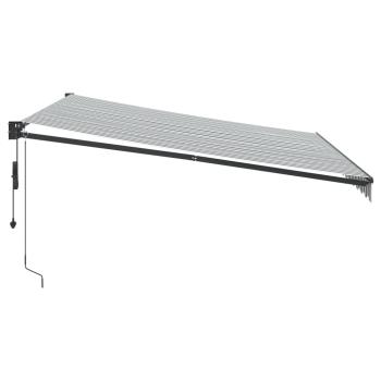 Markise Einziehbar Anthrazit und Weiß 4x3 m Stoff und Aluminium