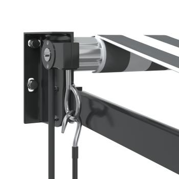Markise Einziehbar Anthrazit und Weiß 4x3 m Stoff und Aluminium