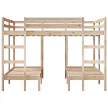 Dreifach-Etagenbett 140x200/70x140 cm Massivholz Kiefer