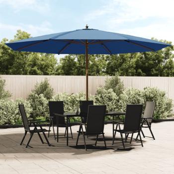 ARDEBO.de - Sonnenschirm mit Holzmast Azurblau 400x273 cm
