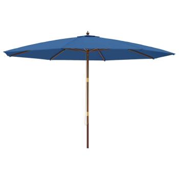 Sonnenschirm mit Holzmast Azurblau 400x273 cm