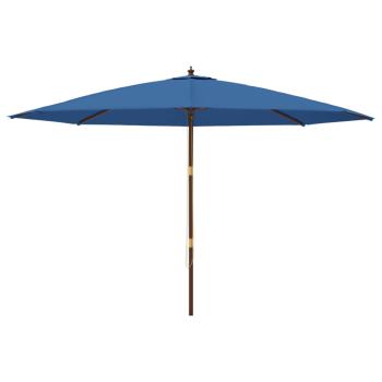 Sonnenschirm mit Holzmast Azurblau 400x273 cm