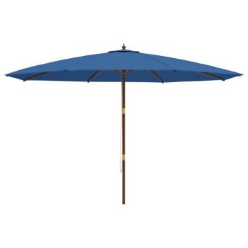 Sonnenschirm mit Holzmast Azurblau 400x273 cm