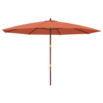 Sonnenschirm mit Holzmast Terrakotta 400x273 cm