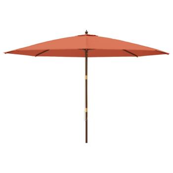 Sonnenschirm mit Holzmast Terrakotta 400x273 cm
