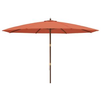 Sonnenschirm mit Holzmast Terrakotta 400x273 cm