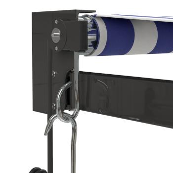 Elektrische Markise mit Kurbel Blau und Weiß 4x3 m