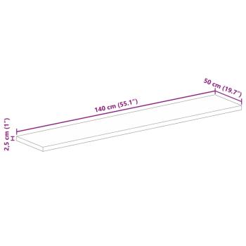 Tischplatte 140x50x2,5 cm Rechteckig Massivholz Akazie