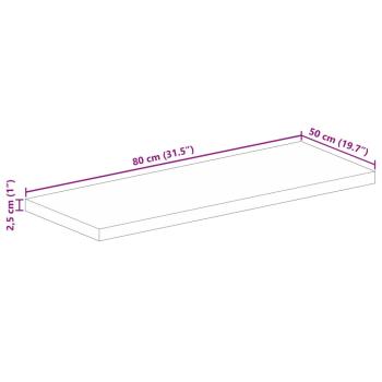 Tischplatte 80x50x2,5 cm Rechteckig Massivholz Akazie