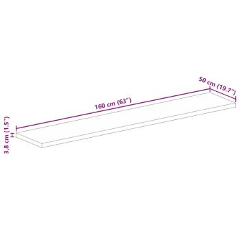 Tischplatte 160x50x3,8 cm Rechteckig Massivholz Akazie