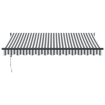 Markise Einziehbar Anthrazit & Weiß 3,5x2,5 m Stoff & Aluminium