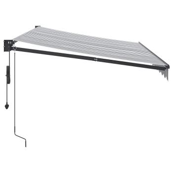 Markise Einziehbar Anthrazit & Weiß 3,5x2,5 m Stoff & Aluminium