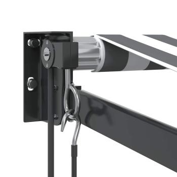 Markise Einziehbar Anthrazit & Weiß 3,5x2,5 m Stoff & Aluminium