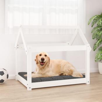 ARDEBO.de - Hundebett Weiß 81x60x70 cm Massivholz Kiefer