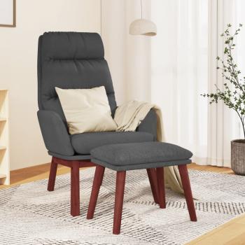 ARDEBO.de - Relaxsessel mit Hocker Dunkelgrau Stoff